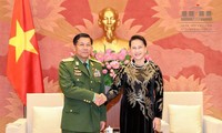 Ketua MN Vietnam, Nguyen Thi Kim Ngan menerima Jenderal Senior Myanmar, Min Aung Hlaing