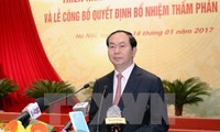 Presiden Tran Dai Quang menghadiri Konferensi penggelaran pekerjaan cabang kejaksaan agung tahun 2018