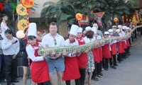 Giant savoury Tet cake made in Nha Trang 