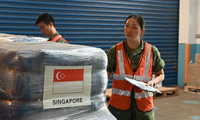 Disaster aid arrives from Singapore