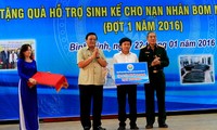 Gifts presented to victims of bombs and landmines in Binh Dinh province