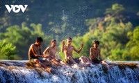 Ethnic children enjoy summer time in northern mountainous region