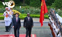 Chủ tịch nước Lương Cường chủ trì Lễ đón cấp Nhà nước Tổng thống Nam Phi Matamela Cyril Ramaphosa
