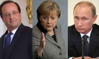 Putin, Merkel y Hollande debaten solución política para la crisis en Ucrania