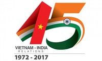 การออกแบบโลโก้ฉลองครบรอบ 45 ปีการสถาปนาความสัมพันธ์การทูตระหว่างเวียดนามกับอินเดีย