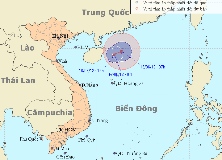Áp thấp nhiệt đới trên biển Đông có khả năng thành bão
