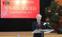 Tổng Bí thư chúc tết Văn phòng Trung ương Đảng