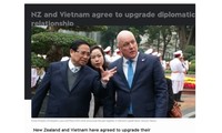 สื่อนิวซีแลนด์รายงานข่าวเกี่ยวกับการที่เวียดนามและนิวซีแลนด์ยกระดับความสัมพันธ์ขึ้นเป็นหุ้นส่วนยุทธศาสตร์ในทุกด้าน