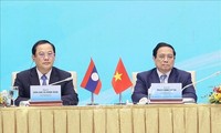 Vietnamese, Lao PMs co-chair bilateral investment cooperation conference in Hanoi