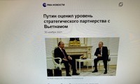 Periódicos y expertos rusos resaltan significado histórico de la Declaración Conjunta Vietnam-Rusia 