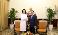 Canciller vietnamita recibe a presidenta del Senado belga