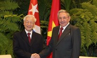 KPV-Generalsekretär Nguyen Phu Trong führt Gespräch mit Kubas Staatspräsident