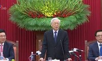 阮富仲会见前来辞行拜会的日本驻越大使深田