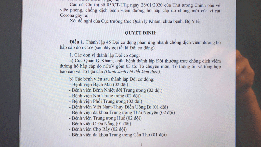 Thành lập 45 đội cơ động phản ứng nhanh chống dịch viêm đường hô hấp cấp do nCoV