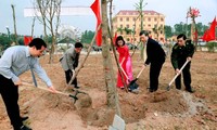 Mencanangkan gerakan menanam pohon “Berpadu tenaga menghijaukan sekolahan”