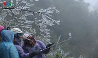 Туристам нравится фотографировать снегопад в Шапе