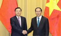 Tran Dai Quang reçoit Zhang Dejiang