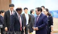 Pham Minh Chinh rencontre l'ambassadeur de Singapour et le directeur exécutif du fonds  Temasek