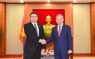 Secretario General del Partido Comunista de Vietnam recibe al presidente de Asamblea Nacional de Armenia