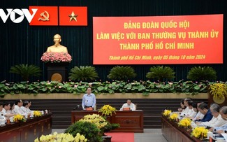 Parlamentspräsident Tran Thanh Man tagt mit der Parteileitung von Ho-Chi-Minh-Stadt