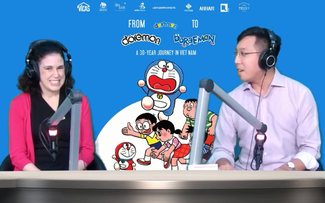 Talk with US Prof Freedman in Doraemon Anime 20th Anniversary