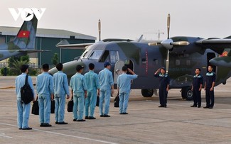 Vietnam’s Air Force transport aircraft rehearse formation flights