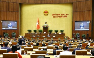 Quốc hội họp phiên toàn thể ở Hội trường, biểu quyết thông qua nhiều dự án luật