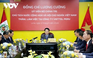 President visits Viettel's telecom joint venture in Peru 