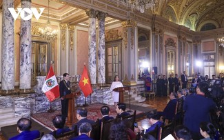 Vietnamese, Peruvian leaders share view on bilateral ties’ development with press 