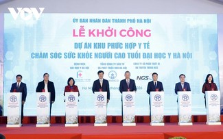 Party leader stresses people’s well-being at groundbreaking ceremony of elderly healthcare complex