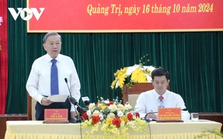 Tô Lâm exhorte Quang Tri à renforcer son développement économique et social