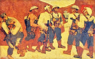 “Kết nạp Đảng ở Điện Biên Phủ’ của danh họa Nguyễn Sáng: bản hùng ca bằng sơn mài