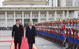 พิธีต้อนรับเลขาธิการใหญ่พรรค ประธานประเทศ โตเลิม ณ ประเทศมองโกเลีย