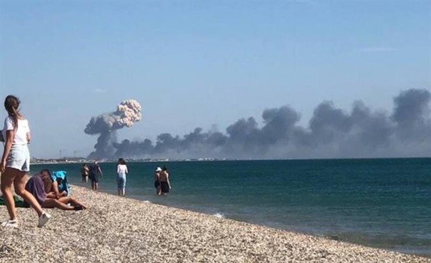 Explosiones en un aeródromo militar ruso en el oeste de Crimea