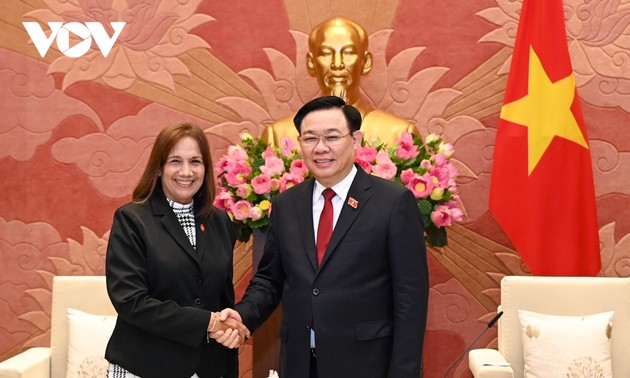 Vuong Dinh Hue recibe a la vicepresidenta de la Asamblea Nacional  del Poder Popular de Cuba