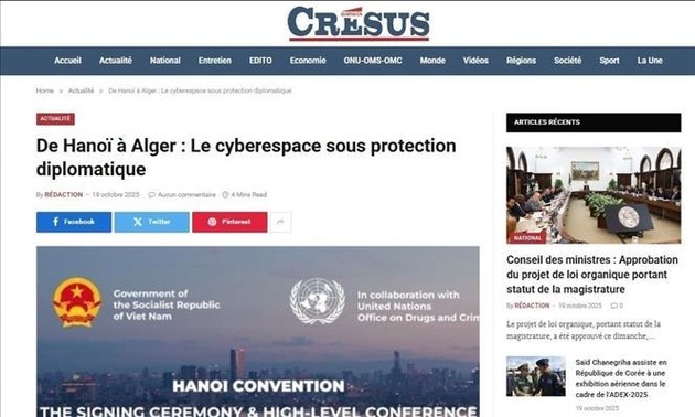 Medios argelinos destacan el papel de Vietnam en la ciberseguridad mundial