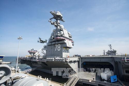 Trump inaugure un porte-avions nouvelle génération à propulsion nucléaire