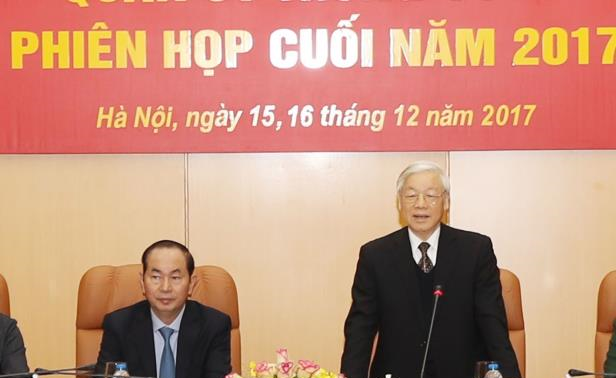 Nguyen Phu Trong à la conférence-bilan de la Commission militaire centrale