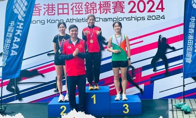 Nguyen Thi Oanh gewinnt die Goldmedaille im Leichtathletikwettbewerb bei Hongkong Open 2024 