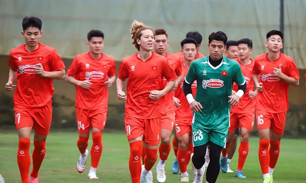 Freundschaftsspiel zwischen U22-Fußballmannschaften Vietnams und Taiwans
