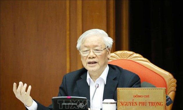 Sekjen, Presiden Vietnam, Nguyen Phu Trong memimpin konferensi kekaderan nasional