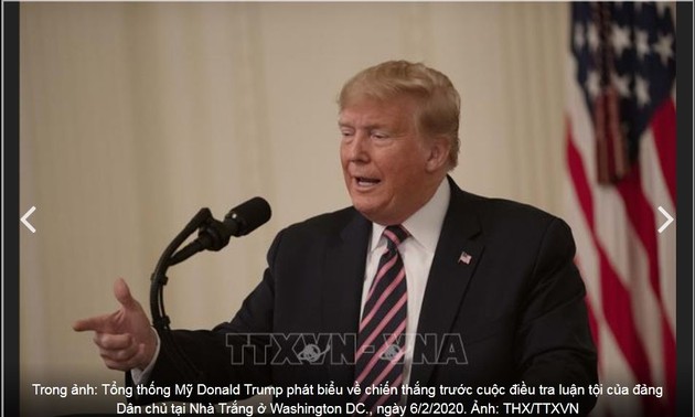 Presiden Donald Trump memuji kemenangan atas Partai Demokrat dalam usaha pemakzulan