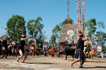 Schlachtfest der Wasserbüffel der Bana