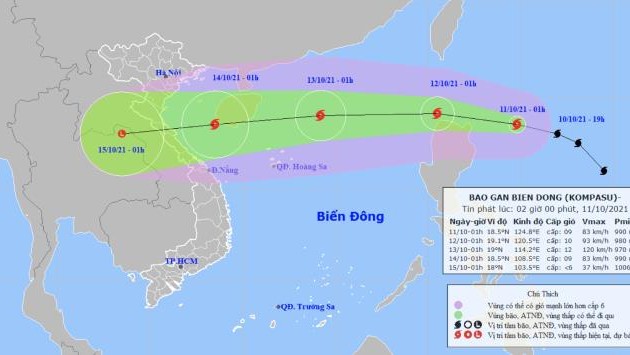 Kompasu , 11급 태풍에 이를 전망