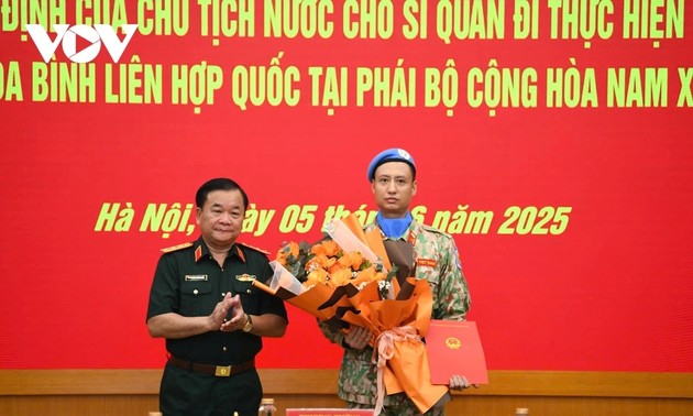 베트남, 남수단 유엔 평화유지군 파견 장교에 국가주석 결정서 전달