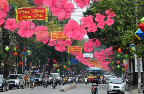 បរិយាកាសទទួលបុណ្យតេតឆ្នាំម្សាញ់សំរិទ២០១៣គ្របដណ្ដប់នៅលើរដ្ឋធានីហាណូយ