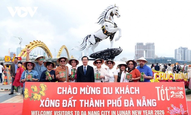 越南中部岘港市迎来了丙午年的首批外国游客