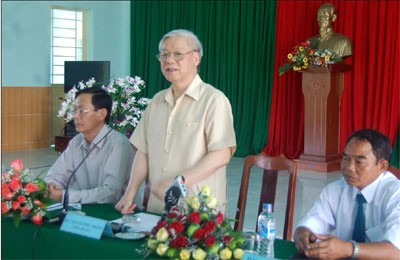 Party leader Nguyen Phu Trong visits Ninh Thuan province