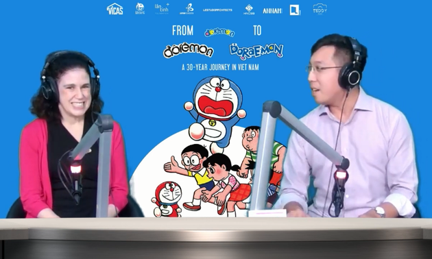 Talk with US Prof Freedman in Doraemon Anime 20th Anniversary