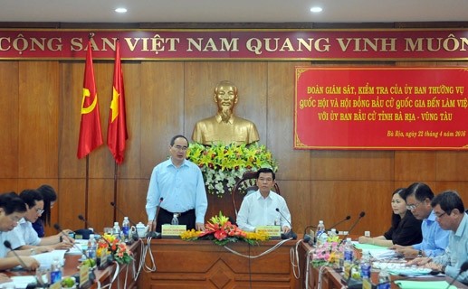 Le vice-président du Conseil électoral national à Vung Tau 